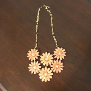 Pink & Gold Flower Necklace